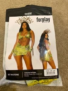 Sexy Forplay Set In Stone Medusa Green Reptile Print Costume 552981 Sz S/M - Picture 1 of 1