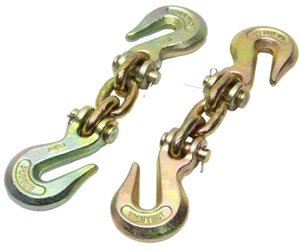 2 pcs 6 Ton Double Grab Hooks Chain Joint Chain Shortener Auto body Dent Puller - Foto 1 di 2