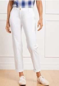 Talbots Relaxed Chino Stretch Relaxed Leg White Women’s Size 10p Cotton Blend - Picture 1 of 9