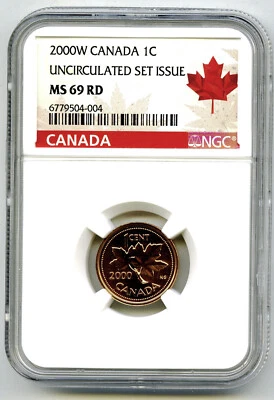 2000 ' W ' MINT 1C CANADA CENT NGC MS69 UNCIRCULATED PENNY TOP GRADE NONE HIGHER - Image 1 of 2