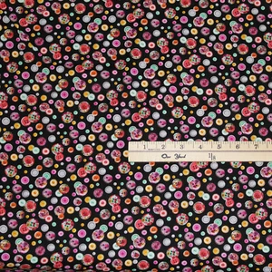 Sew Floral Buttons Rainbow Sewing Theme Cotton Fabric 1/2 Yard  #C8936 - Picture 1 of 2