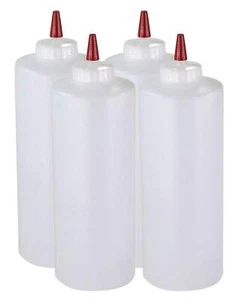 16oz Squeeze Bottles with Red Cap-Pack of 2 Wide Mouth - Picture 1 of 6