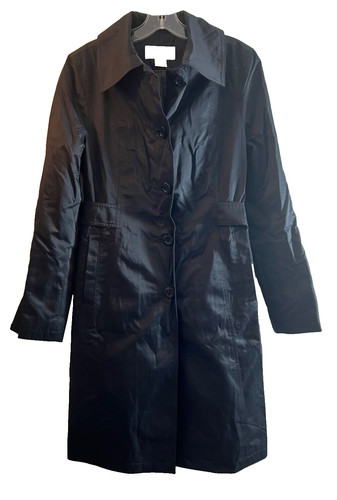 Cappotto trincea anteriore Michael Michael Kors donna nero con bottoni taglia SM