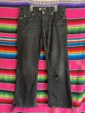 Mek Jeans Mens Size 38 x 34 OAXACA Distressed Black PreOwned 