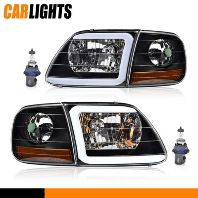 Headlights Headlamps Fit For 97-04 Ford F150 Expedition C STYLE LED Strip Foto 1 de 4