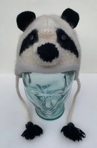 Sombrero de Lapona Panda 100% Lana - Hecho a Mano en Nepal - Talla Niño - Imagen 1 de 5