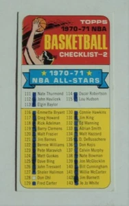 1970-71 Topps Basketball #101 Checklist #2 - - Picture 1 of 2