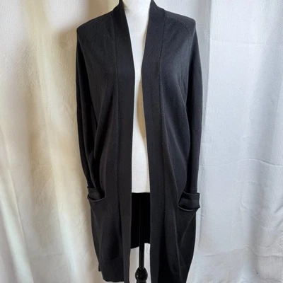 Cotton by Autumn Cashmere 100% Cotton Size M Black Long Duster Cardigan Sweater - Image 1 of 4