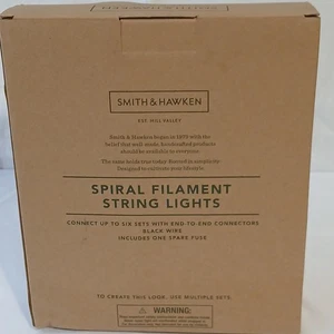Smith & Hawken 10 Luces Espiral Filamento Cadena Luces con Alambre Negro Nuevo en Caja - Imagen 1 de 3