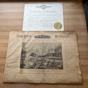 New York Tribune - Domingo 29 de abril de 1906 original terremoto de incendio de San Francisco - Imagen 1 de 5