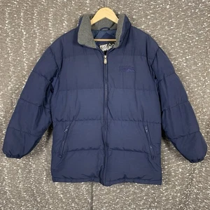 First Down Mens Blue Puffer Coat Size Small Warm Winter Duck Feathers - Picture 1 of 12