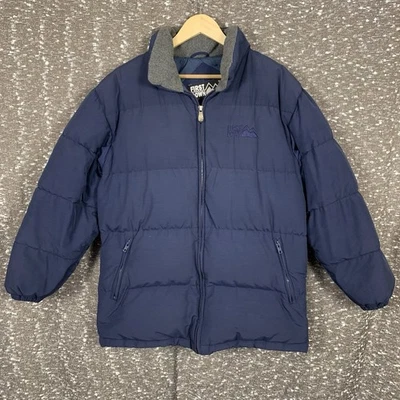 First Down Mens Blue Puffer Coat Size Small Warm Winter Duck Feathers - Image 1 of 4