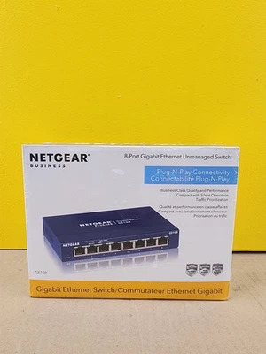 NEW SEALED Netgear GS108 8-Port Gigabit Ethernet Unmanaged Switch - Image 1 of 4