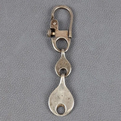 Porte-Clés Argent 800 Mousqueton Design Moderniste Lourd Vintage Mi '900 - Photo 1/4