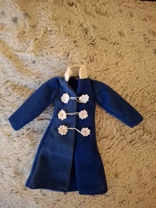 Mommy Made Vintage Barbie Blue Dress Coat Flower Closures GORGEOUS! HANDMADE  - Picture 1 of 5