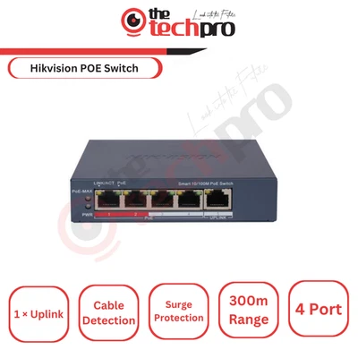 Hikvision DS-3E1105P-EI 4-Port Fast Ethernet Smart PoE Switch with 1 Uplink Port - Image 1 of 2