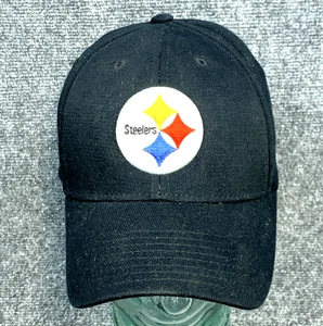 Pittsburgh Steelers Hat Reebok Size S/M Flex Stretch Fitted Black NFL Cap - Picture 1 of 6