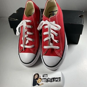 Zapatilla deportiva Converse juvenil 1.5 roja parte superior baja niños Chuck Taylors All Star zapatos unisex - Imagen 1 de 12
