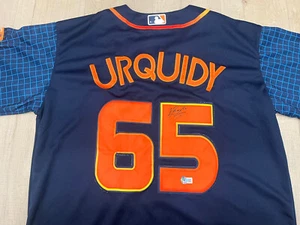 JOSE URQUIDY HAND SIGNED CITY CONNECT HOUSTON ASTROS SPACE JERSEY BAS BECKETT - Picture 1 of 4