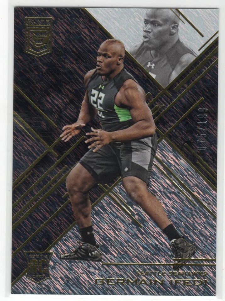 2016 Donruss Elite #1120 Germain Ifedi Black Parallel Rookie RC #075/199 - Image 1 of 1