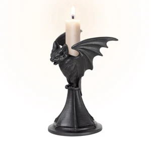 Alchemy Gothic Vespertilio Vampire Bat Tapered Candle Stick Holder Home Decor - Picture 1 of 5