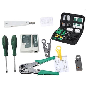 9 in 1 LAN Network Fix Cable Tester Crimper Plier Hand Tool Kit Cat5 RJ45 Z4S7 - Picture 1 of 12