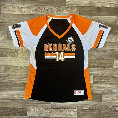 Majestic Cincinnati Bengals Andy Dalton Jersey; Womens Small; Rhinestones Cover