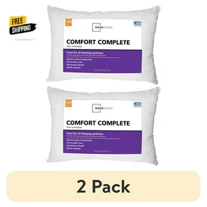 (2 pack) Mainstays Comfort Complete Bed Pillow, Standard/Queen - Picture 1 of 6
