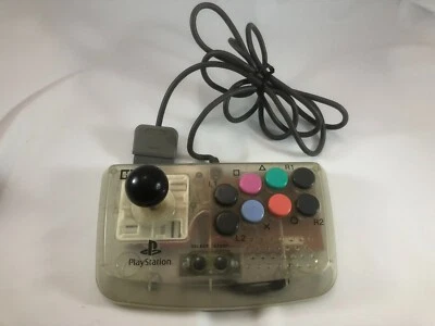 PS1 HORI COMPACT JOY STICK Clear  Fighting Controller Clear - Image 1 of 4
