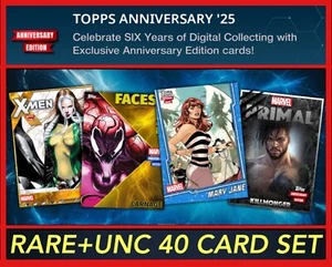 JUEGO DE 40 CARTAS TOPPS EDICIÓN ANIVERSARIO 25 RARO+UNC-TOPPS MARVEL COLLECT DIGITAL - Imagen 1 de 1