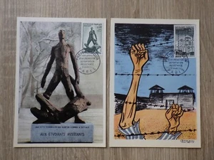 2x Cartes MAXIMUM FDC France 1964 Yt 1407 + 1411 Cachet Paris - Bild 1 von 2