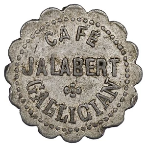 France - jeton de nécessité 25 centimes Café Jalaber Gallician Vauvert aluminium - Picture 1 of 2