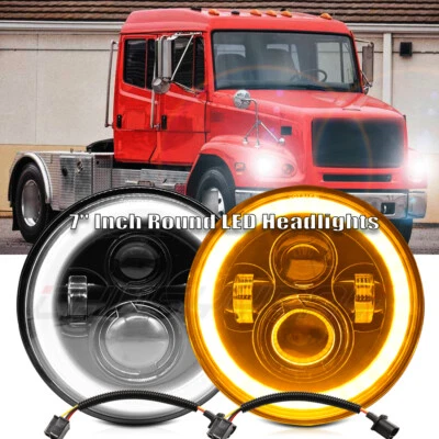 Faros LED de proyector redondo de 7" pulgadas Hi/Lo Beam para Freightliner FL112 Truck+ Foto 1 de 4
