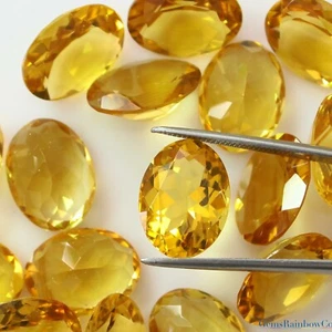 Citrine Oval Best Quality Golden 14X10mm, 16x12mm and 18x13mm Faceted Loose gems - Picture 1 of 10