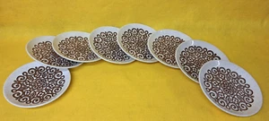 Platos o placas laterales vintage Staffordshire Biltons marrón y beige X 8 - Imagen 1 de 24
