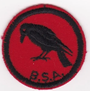 BSA CROW PATROL MEDALLION SERIES 4 ROUND FELT BLACK/WHITE THREADS 1939-52 - Picture 1 of 2