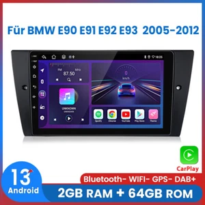 Carplay Android 13.0 Autoradio 2+64GB GPS NAVI SWC Für BMW 3er E90 E91 E92 E93 - Bild 1 von 13
