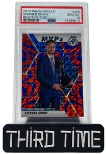 2019 Panini Mosaic Stephen Curry Reactive Blue MVPs PSA 10 #299 - Picture 1 of 3
