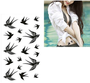 Temporäres Tattoo Vögel SET GROß Birds Liebe Dream Wasserfest Einmal Klebetattoo - Bild 1 von 4