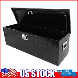 48" Trailer Flatbed Storage + Key Lock Aluminum Truck Pickup Camper Tool Box - Picture 1 of 11