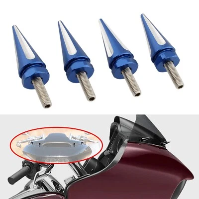 Комплект синих болтов для ветрового стекла Harley Road Glide 98-25 Impaler Spike - Изображение 1 из 4
