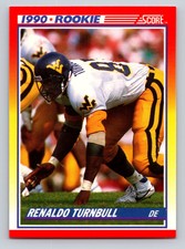 1990  Score Football #296 Renaldo Turnbull Rookie RC West Virginia M.