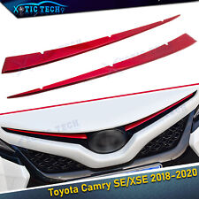 For Toyota Camry 2018-2024 Red Stainless Front Center Grill Grille Cover Trims