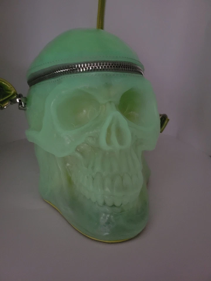 Glow Skull Large Gothic Skeleton Double Zipper Glow in the Dark Purse - Image 1 of 4