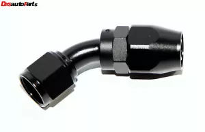 -8AN AN8 Black 45 Degree Swivel Oil/Fuel/Gas Line Hose End Fitting Adapter New - Imagen 1 de 4