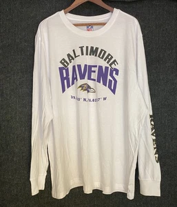 Camisa Manga Larga Baltimore Ravens 3XL Blanca Gráfica Camiseta NFL EE. UU. Excelente - Imagen 1 de 3