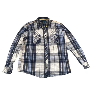 Roar Signature Herren Karohemd XXL Langarm Bestickt Western 2XL - Bild 1 von 13