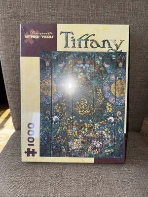 NEW Tiffany Glass Art Nouveau Butterfly Window 1000 Pc Jigsaw Puzzle Pomegranate - Image 1 of 3