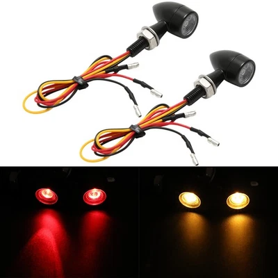 Motorcycle Bullet Mini LED Turn Signals Lights For Harley Sportster XL 883 1200 - Image 1 of 4