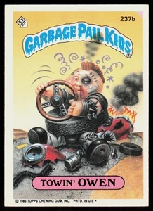 1986 Topps Garbage Pail Kids Serie 6 Towin' Owen #237b Tarjeta no_deportiva - Imagen 1 de 2